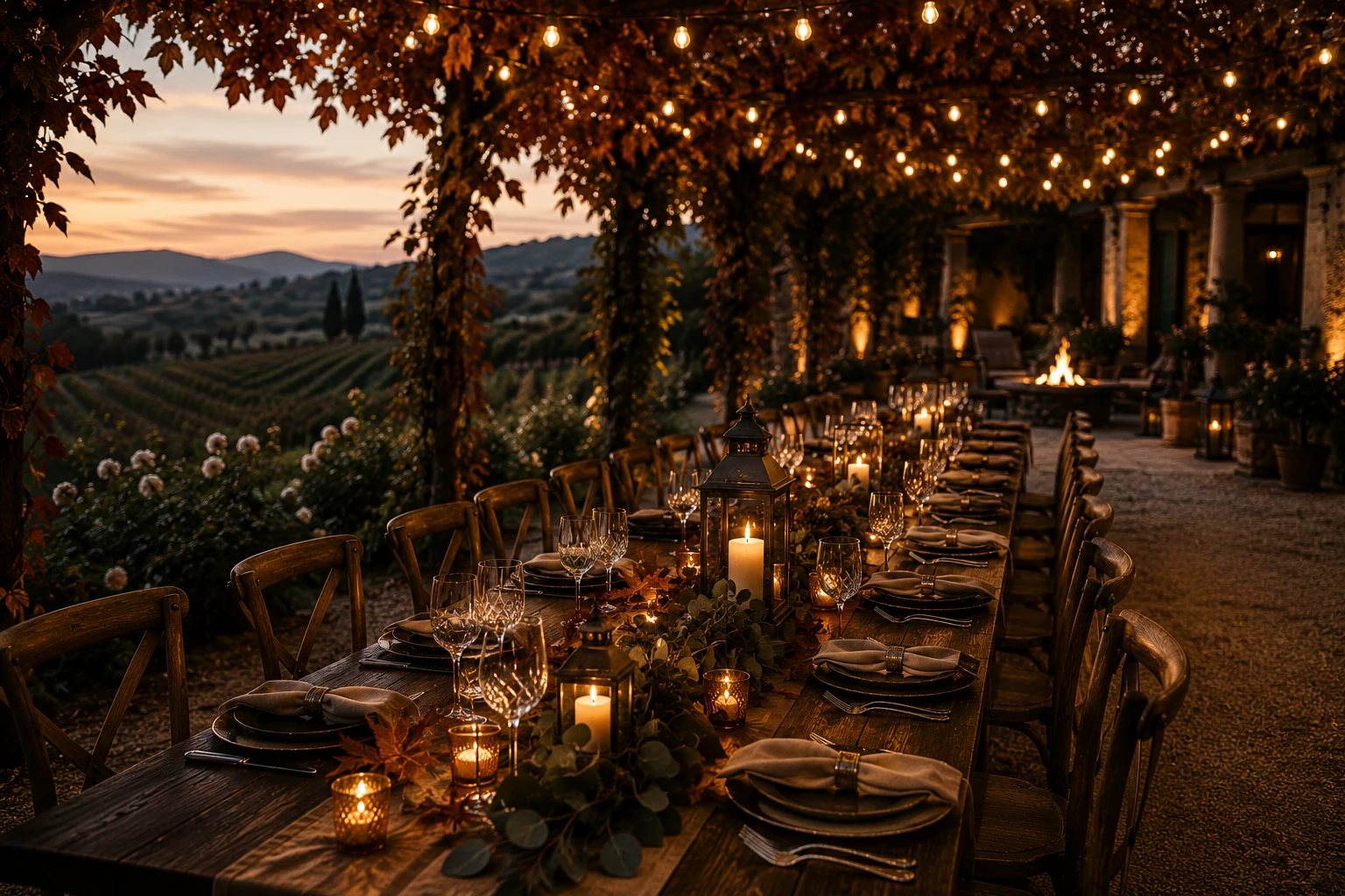 A gathering lingering into the evening — the season of coming together